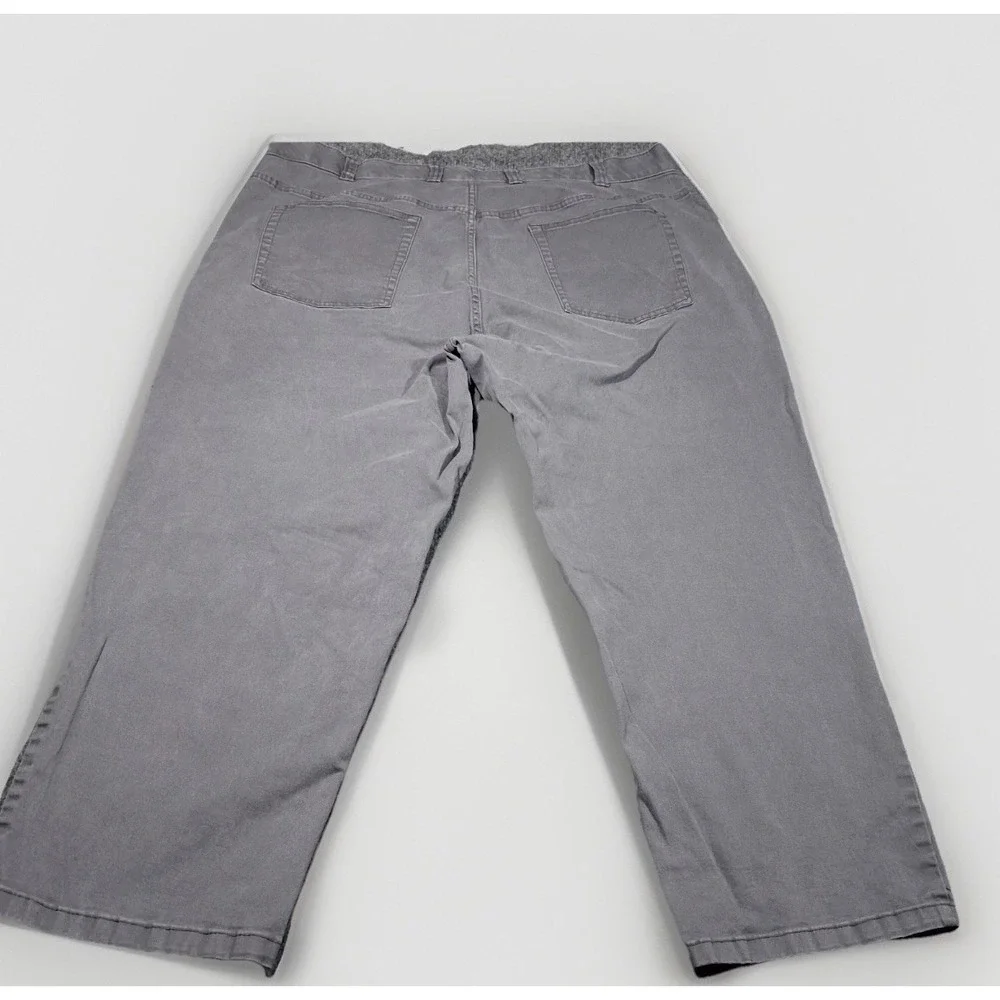 Harbor Bay DXL Mens 46x28 Grey Continuous Comfort Waistband Chino Pants Stretch‎